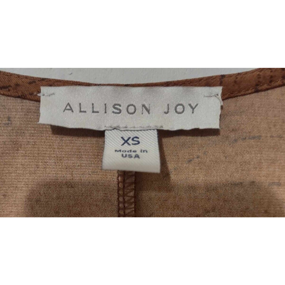 Allison Joy | Brown V Neck Long Sleeve Top Size XS - Picture 2 of 4